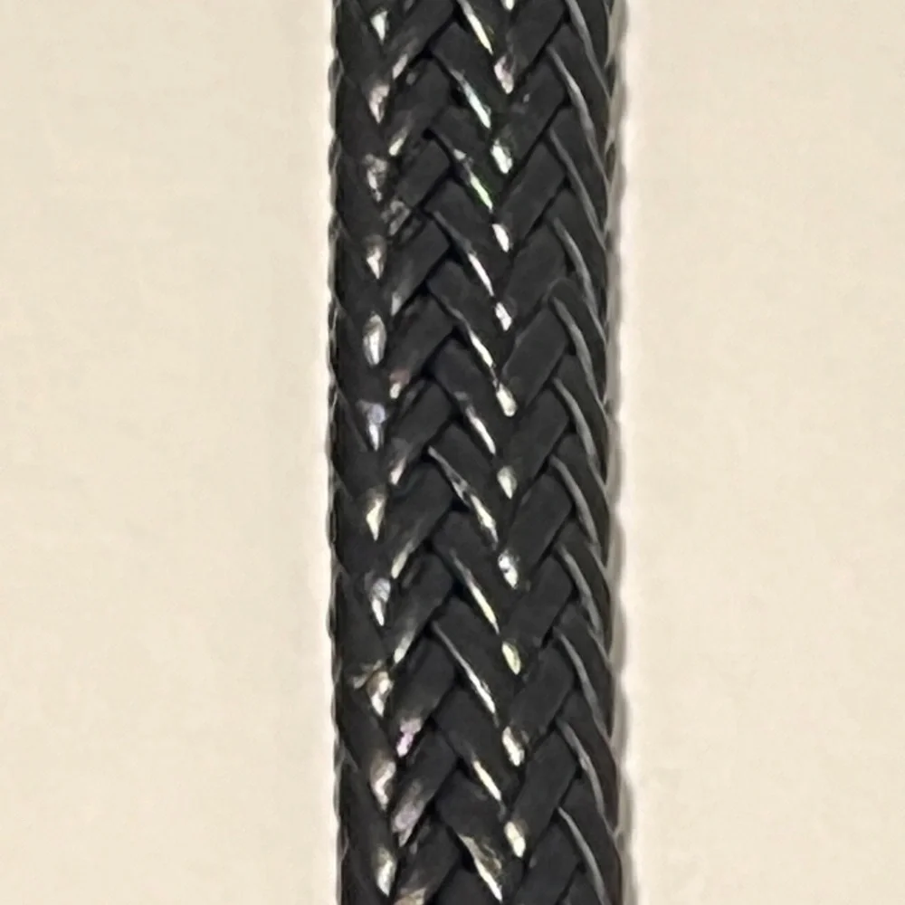 NWT Mens Black Leather Braided Belt Size Small 38”